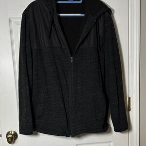 Apt. 9 Men's Black Full Zip Lightweight Hooded Jacket